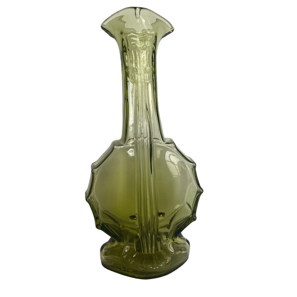 Imperial Glass Verde Green Banjo Guitar Bud Vase Decanter 9.25" 51761 - Picture 12 of 12
